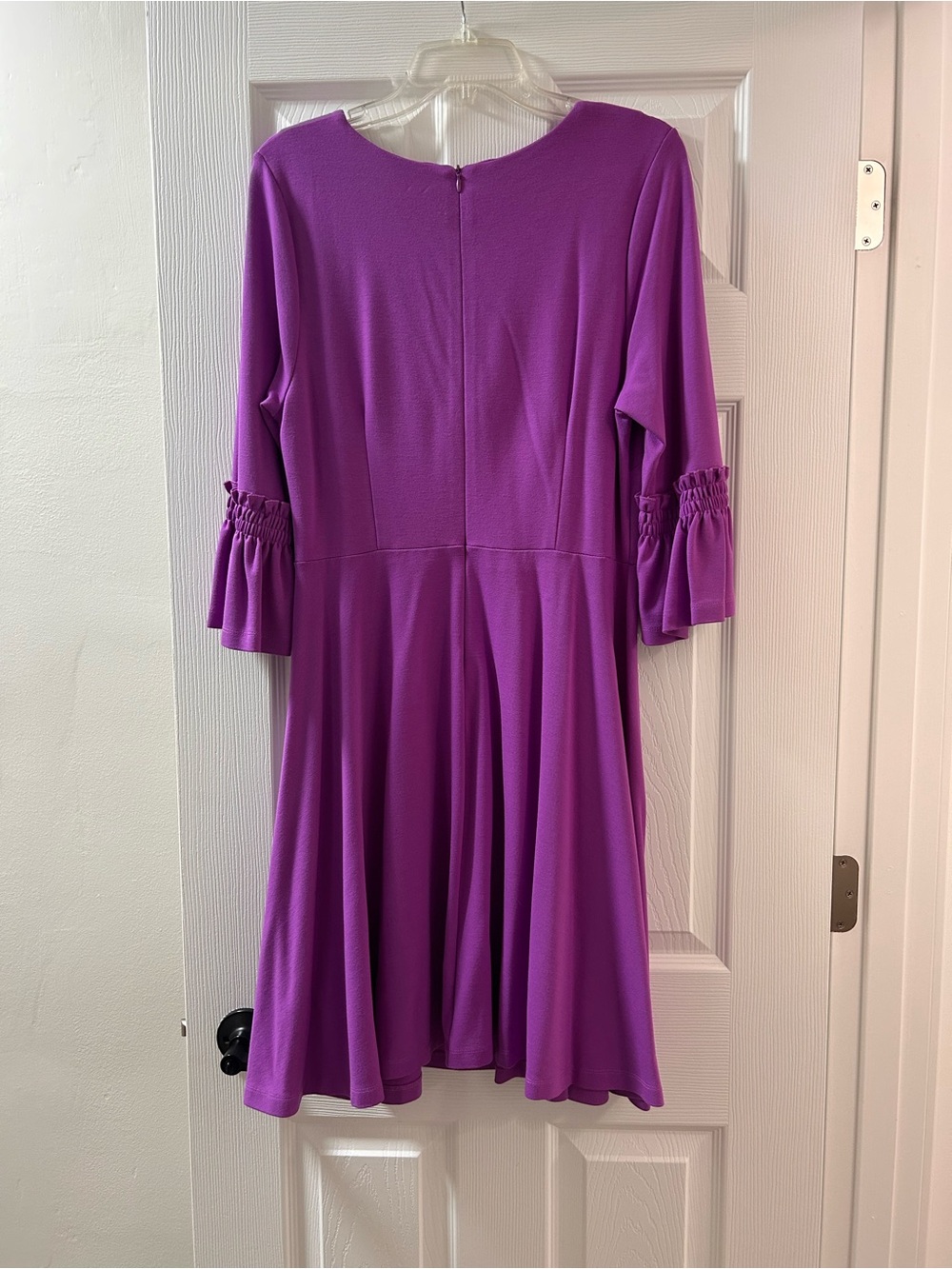 Eloquii Vibrant Purple Midi Dress with Ruffle Sleeves - Picture 5 of 5